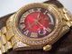 TW Replica 904L Rolex Day Date II Red Dial Yellow Gold Baguette Diamond Bezel 41 MM 2836 Watch (5)_th.jpg